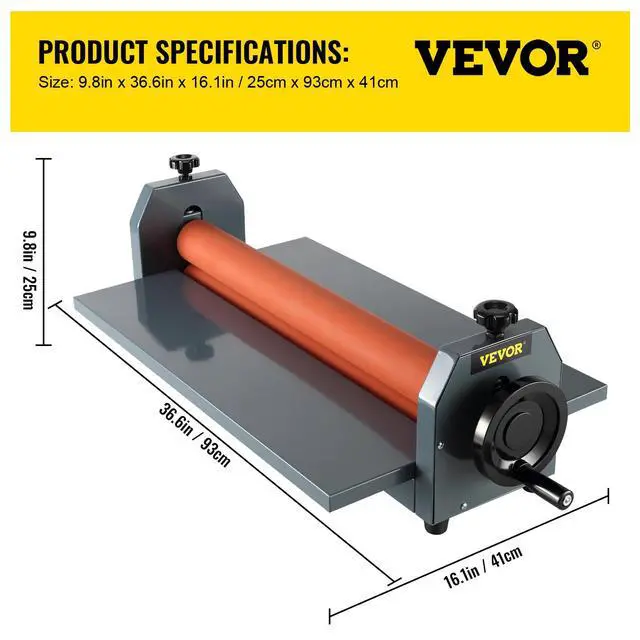 Alt view image 7 of 7 - 29.5 Inch Cold Laminator Machine 10mm Manual Vinyl Photo Film Cold laminator Hand Crank Pressure Cold Roll laminator(29.5 Inch)