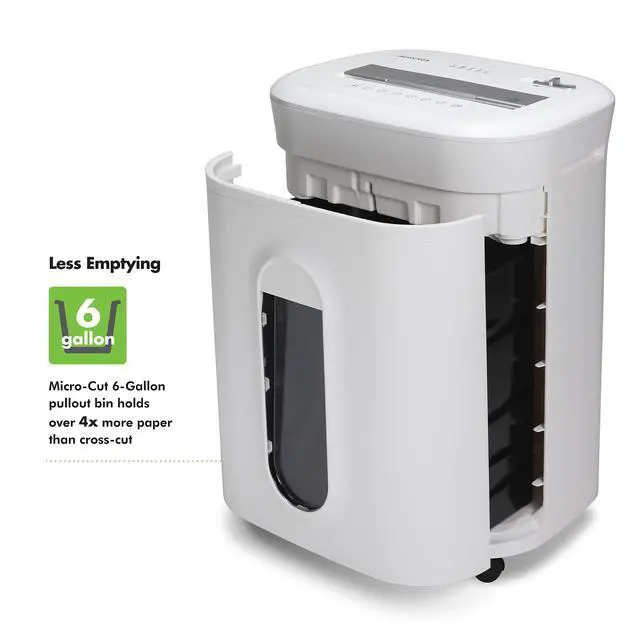 Alt view image 4 of 7 - AU1060MA Professional Grade 10-Sheet High Security Micro-Cut Paper and Credit Card Shredder/ 60 Minutes/Security Level P-5, White, AU1060MA 10-Sheet High Security Microcut