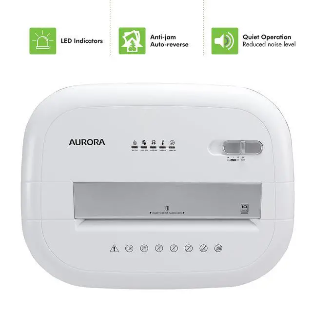 Alt view image 6 of 7 - AU1060MA Professional Grade 10-Sheet High Security Micro-Cut Paper and Credit Card Shredder/ 60 Minutes/Security Level P-5, White, AU1060MA 10-Sheet High Security Microcut