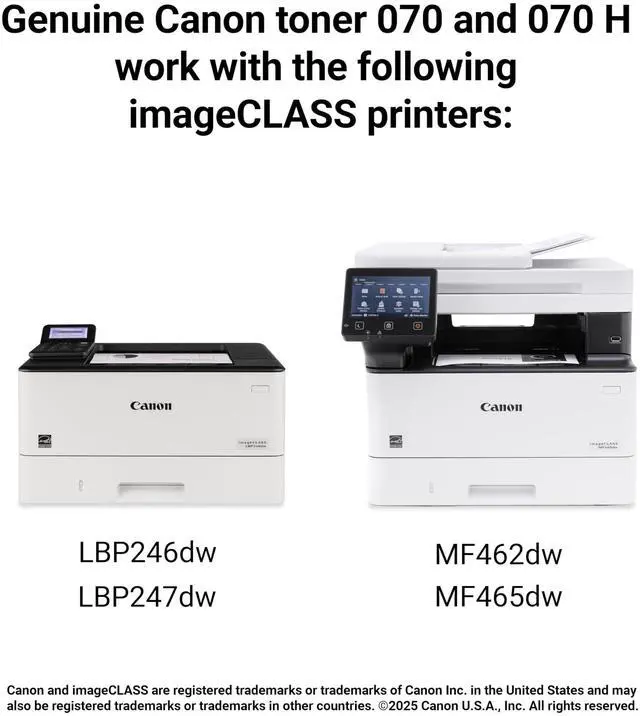 Alt view image 6 of 6 - Genuine 070 Black Toner Cartridge Compatible with MF465dw, MF462dw, LBP247dw, LBP246dw