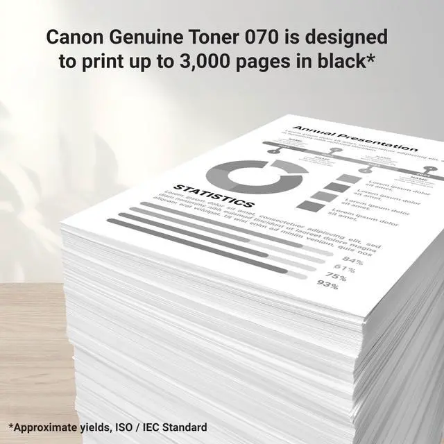 Alt view image 3 of 6 - Genuine 070 Black Toner Cartridge Compatible with MF465dw, MF462dw, LBP247dw, LBP246dw