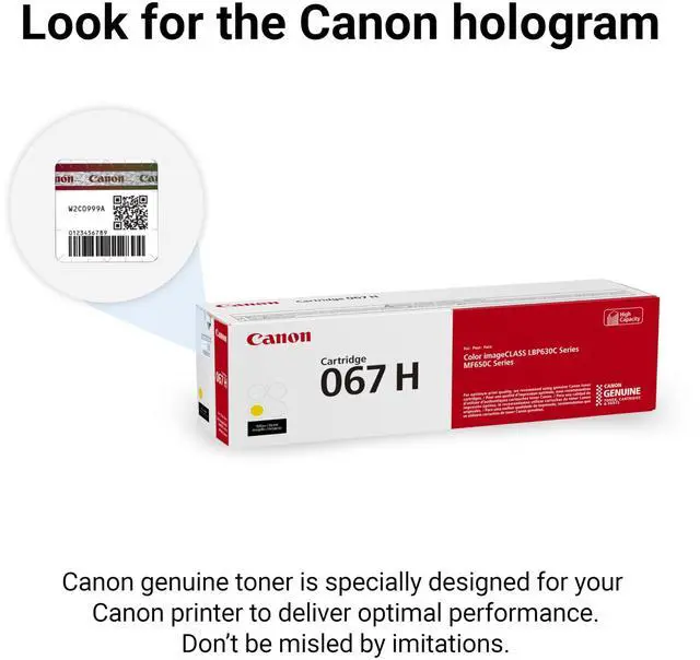 Alt view image 5 of 6 - Genuine 067 Yellow Toner Cartridge High Capacity Compatible with LBP633Cdw, LBP632Cdw, MF652Cdw, MF653Cdw, MF654Cdw, MF656Cdw
