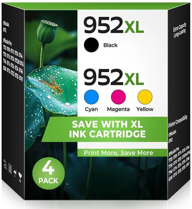 Main image of 952XL Ink Cartridges Combo Pack, Compatible for HP 952 XL 952XL 952 Ink Cartridge Work with OfficeJet 8702 OfficeJet Pro 8710 7740 8720 8702 8210 7720 8715 8730 8740 8216 Printer (BK/C/M/Y,4 Pack)