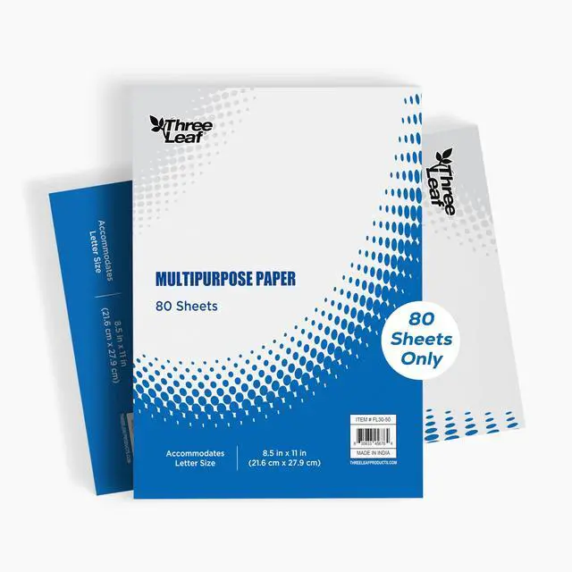 Alt view image 2 of 7 - 80 Ct. Multipurpose Paper 8.5 X 11 Inch, Pack Of 50, Bright White Paper, Office Supplies, Copy Printer Paper