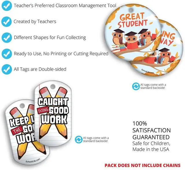 Alt view image 3 of 7 - Brag Tags to Support, Build, & Recognize Positive Student Behavior in School Classrooms Value Pack: 500 Tags (50 Tags for Each Shape)
