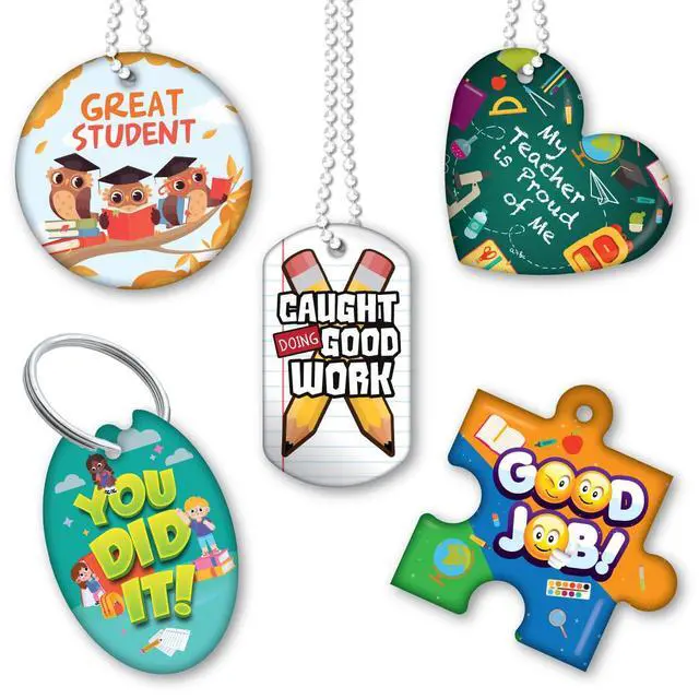 Alt view image 6 of 7 - Brag Tags to Support, Build, & Recognize Positive Student Behavior in School Classrooms Value Pack: 500 Tags (50 Tags for Each Shape)