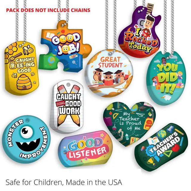 Alt view image 5 of 7 - Brag Tags to Support, Build, & Recognize Positive Student Behavior in School Classrooms Value Pack: 500 Tags (50 Tags for Each Shape)