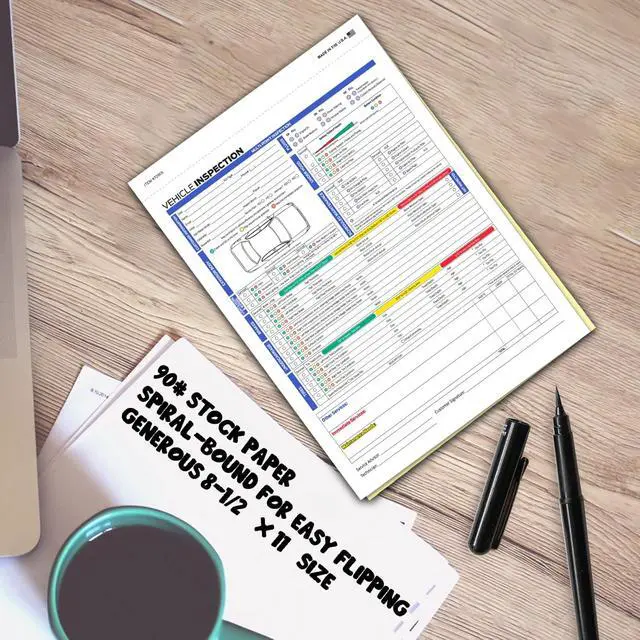 Alt view image 4 of 7 - Multi-Point Vehicle Inspection Form F Series, 2-Part Carbonless, 1000 Pack | 8.5 x 11.75 inch snap-out forms designed for F Series multi-point vehicle inspections and service documentation