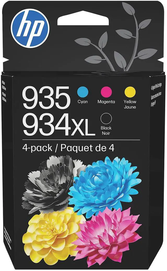 Main image of Original 935 Cyan, Magenta, Yellow / 934XL Black Ink Cartridges (4-Pack) | Works OfficeJet 6810; OfficeJet Pro 6230, 6830 Series | N9H66FN