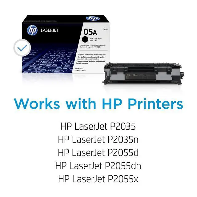Alt view image 2 of 7 - 05A Black Toner Cartridge | Works LaserJet P2035, P2055 Series | CE505A