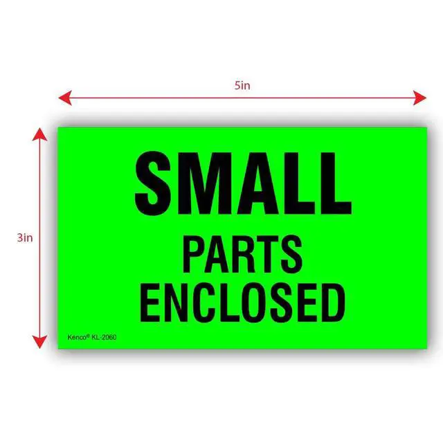 Alt view image 3 of 5 - 3" X 5" Small Parts Enclosed Shipping Label Stickers for Shipping and Packing - 500 Adhesive Labels Per Roll (10 Pack)