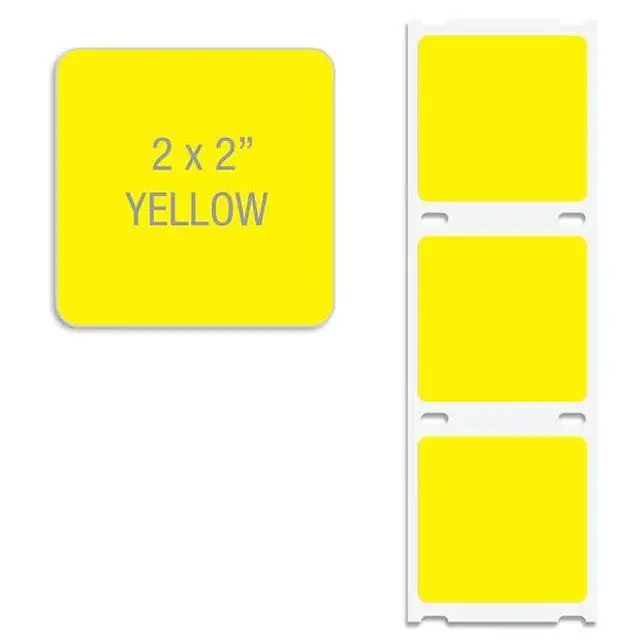 Alt view image 2 of 5 - 2" x 2" Premium Peel Adhesive - Yellow Direct Thermal Food Safety Labels - 500 Labels/Roll LB-0904 (12 Rolls, 1, Count)