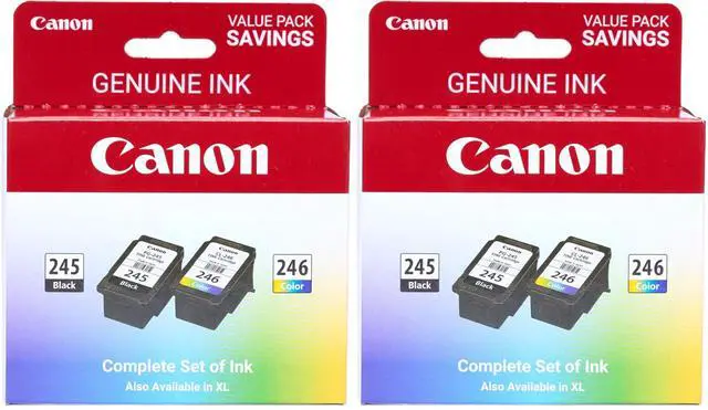 Main image of PG-245 / CL-246 Genuine Ink Value Pack (2 Cartridges),Compatible with iP2820,MG2420/2924/2920/3020/2522/2525,MX492,TS3120/302/302a/202/202a/4520/3320,(Pack of 2)