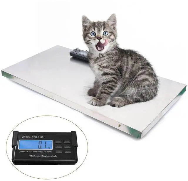 Main image of Livestock Scale, 300Kg/660Lbs Digital Postal Shipping Scale Heavy Duty Vet Pet Scale with 103x53cm Large Stainless Steel Platform for Animal Dog Pig Cat Goat Cattle Sheep