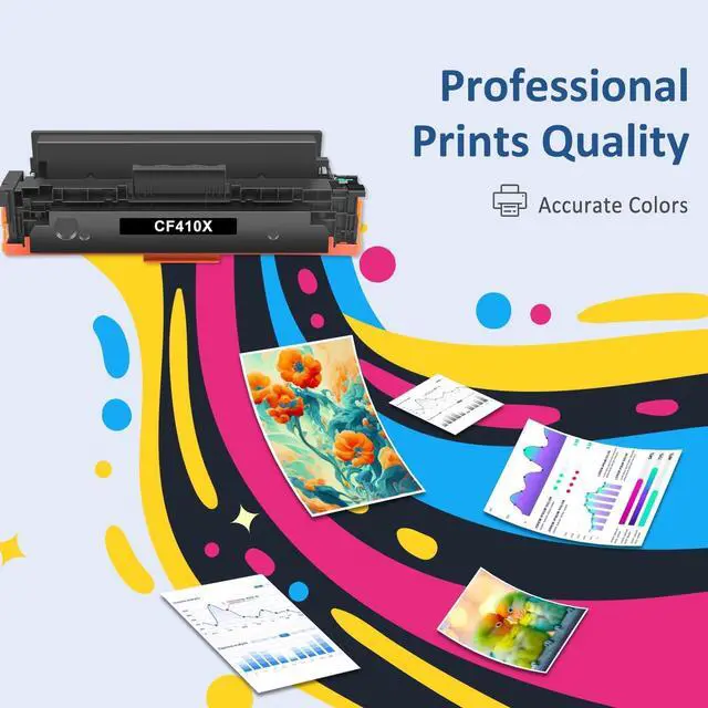 Alt view image 5 of 6 - 410X Toner Cartridges Compatible for HP 410X 410A CF410X with Chip 4-Pack | Compatible for HP410X 410A CF410X Color LaserJet Pro MFP M477FDN M477FDW M452DW M452NW M377DW MFPM377DW Printer