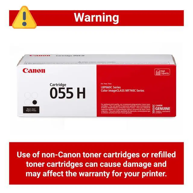 Alt view image 4 of 6 - Genuine 055 Black Toner Cartridge High Capacity Compatible with LBP664Cdw, MF741Cdw, MF743Cdw, MF745Cdw, MF746Cdw