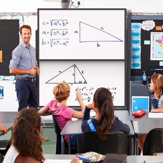 Alt view image 7 of 7 - Double-Sided White Board on Wheels, 48x60 Inch (4'x5') Large Magnetic Mobile Dry Erase Board, Height Adjustable Stand Rolling Whiteboard for Office, Classroom, Home School Use, Black