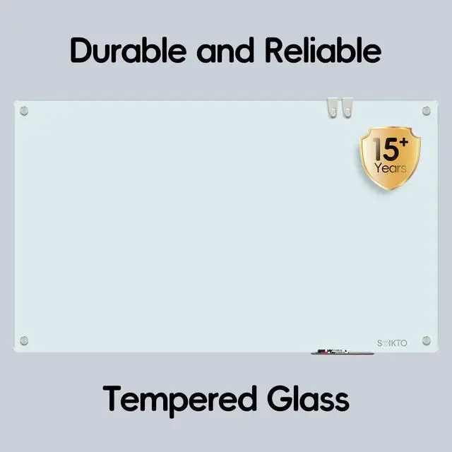 Alt view image 2 of 7 - Glass Whiteboard - Glass Dry Erase Board 36" x 24" Magnetic White Board Glass Writing Board White Boards for Walls Wall Office Home