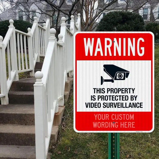 Alt view image 7 of 7 - Custom Video Surveillance Sign, Personalize For Business, Home, Airbnb, School,Indoor/Outdoor Signs, 24x30 Inches, 3M EGP Reflective.080 Aluminum, Fade Resistant, Made in USA