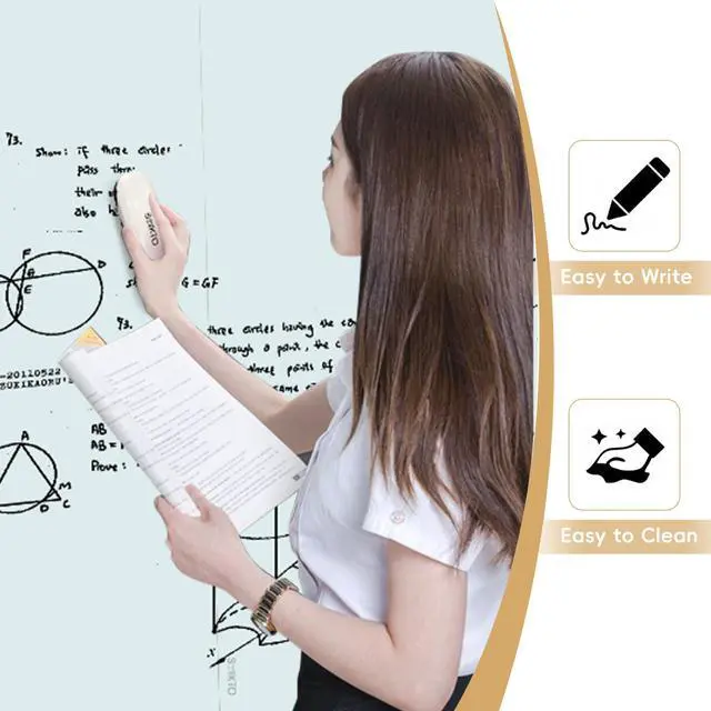 Alt view image 3 of 7 - Glass Whiteboard - Glass Dry Erase Board 36" x 24" Magnetic White Board Glass Writing Board White Boards for Walls Wall Office Home