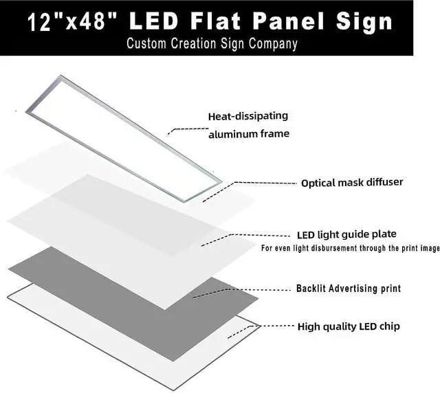 Alt view image 4 of 6 - Tattoo LED Light box window sign vertical blue 48"x12"