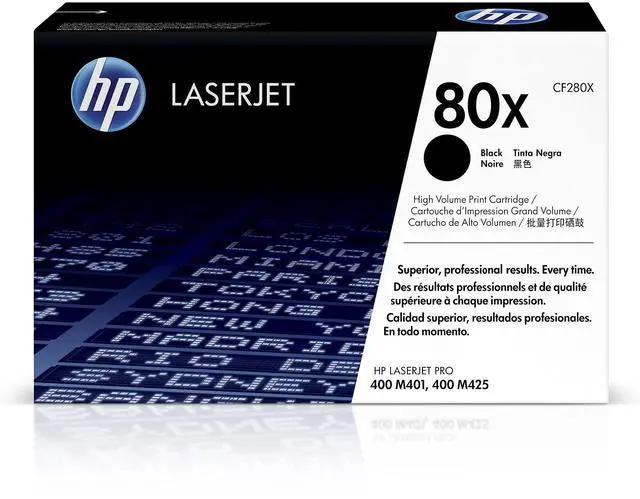 Main image of 80X Black High-Yield Toner Cartridge | Works with LaserJet Pro 400 M401, MFP M425 | CF280X