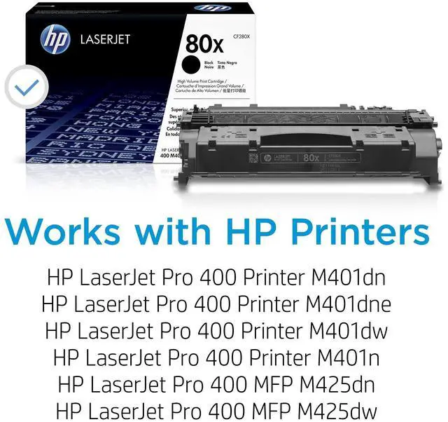 Alt view image 2 of 7 - 80X Black High-Yield Toner Cartridge | Works with LaserJet Pro 400 M401, MFP M425 | CF280X