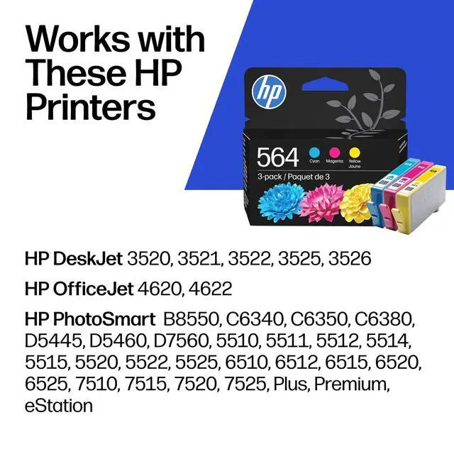 Alt view image 2 of 7 - 564 Cyan,Magenta,Yellow Ink Cartridges | Works with DeskJet 3500; OfficeJet 4620; PhotoSmart B8550,C6300,D5400,D7560,5500,6510,6520,7500,Plus | N9H57FN,(Pack of 6)