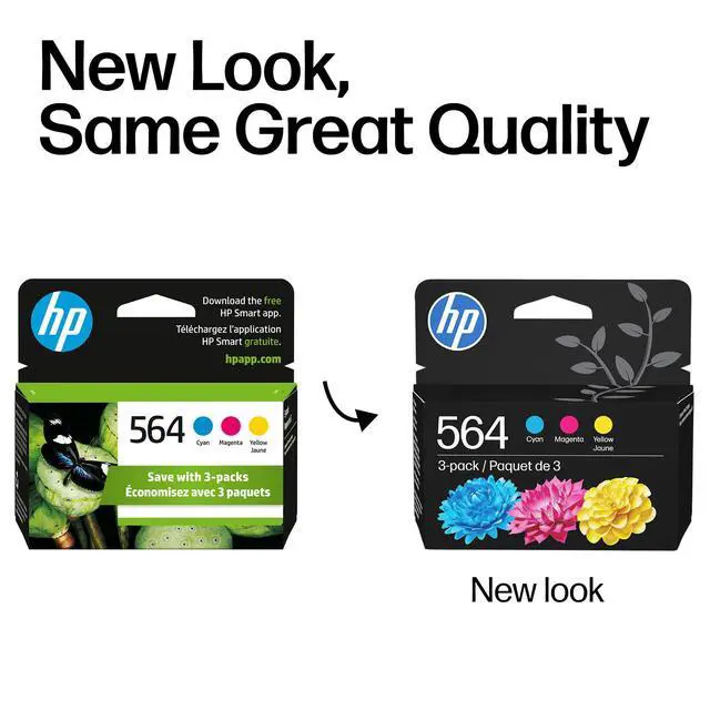 Alt view image 3 of 7 - 564 Cyan,Magenta,Yellow Ink Cartridges | Works with DeskJet 3500; OfficeJet 4620; PhotoSmart B8550,C6300,D5400,D7560,5500,6510,6520,7500,Plus | N9H57FN,(Pack of 6)