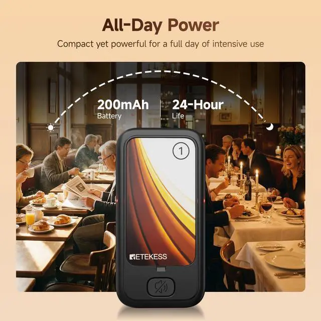 Alt view image 5 of 7 - TD173P Buzzers for Restaurant, Pager System, 30 Beepers | for Food Court, Bar, Resort, Maximum Call Range 800M, Turn Off The Beep, 7 Prompt Modes, One Touch Group Call,Custom Stickers