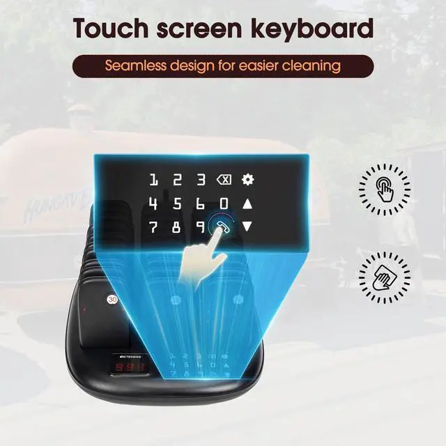 Alt view image 6 of 7 - TD175P Restaurant Pager System, Buzzers for Restaurants, 30 Beepers | for Restaurant, Food Court, Maximum Call Range 800M, with Vibration, Flashing, Buzzer, Plug and Play,Touch Keyboard