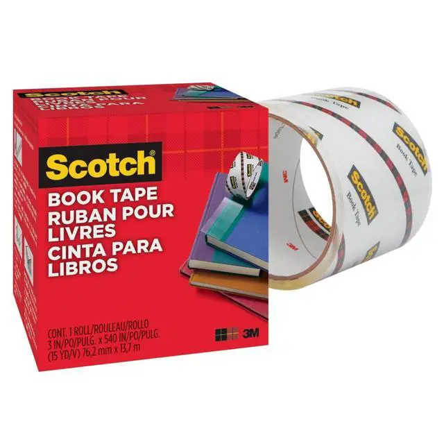 Alt view image 7 of 7 - 3M 845 Book Tape, 3 in x 15 yd, Transparent Polypropylene, Archival Safe, Permanent Adhesive Bulk Pack of 12 Rolls for Book Repair, Reinforcement, and Document Protection