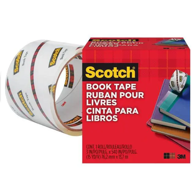 Alt view image 6 of 7 - 3M 845 Book Tape, 3 in x 15 yd, Transparent Polypropylene, Archival Safe, Permanent Adhesive Bulk Pack of 12 Rolls for Book Repair, Reinforcement, and Document Protection