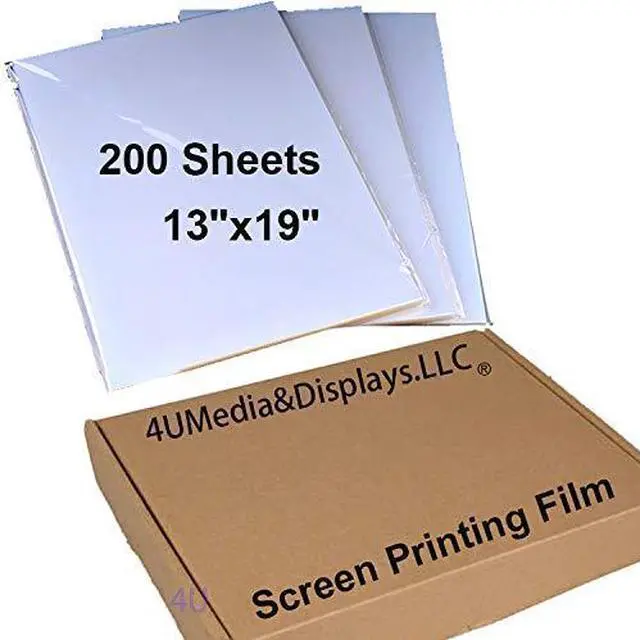 Main image of 13"x19" 200 Sheets Waterproof Inkjet Transparency Silk Screen Printing positive Film Paper