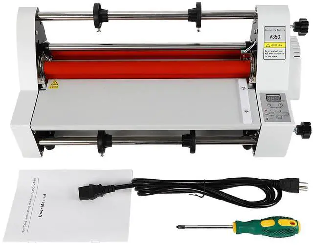 Main image of Hot Cold Roll Laminator Machine Single&Dual Sided 13 Inch Laminator for School Office Cross-Patterned Films Digital Display Quiet Technology 110V V350