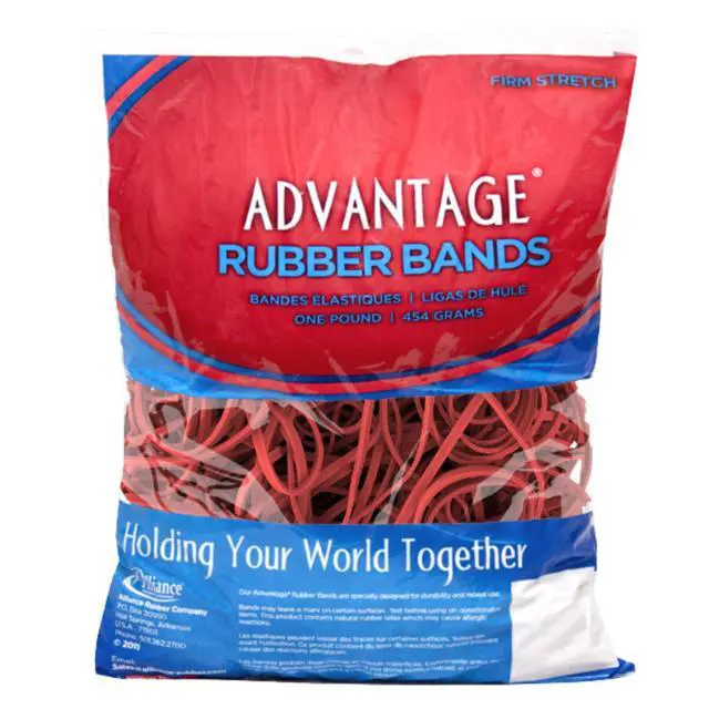 Alt view image 2 of 3 - Advantage Rubber Bands, Size #117B (7" x 1/8"), 25 lb. Case (Contains 25-1 lb. Bags), Red (97404CS)