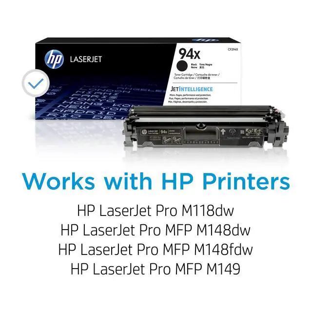 Alt view image 2 of 7 - 94X Black High-Yield Toner Cartridge | Works LaserJet Pro M118 Series LaserJet Pro MFP M148, M149 Series | CF294X