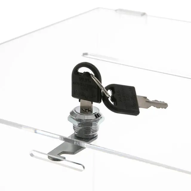 Alt view image 5 of 7 - Clear Suggestion Box with Stand, Floor Standing Offering Box for Church, Sign Holder, Acrylic Donation Ballot Collection for Election Voting Contest