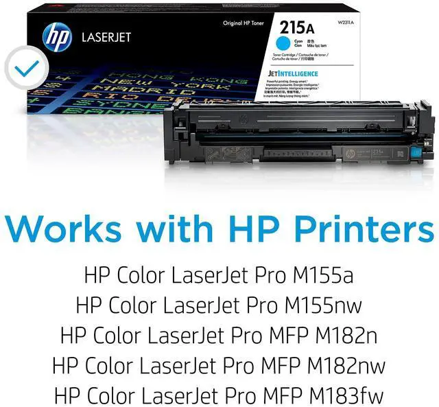 Alt view image 2 of 7 - 215A Cyan Toner Cartridge Printers | Works with Color LaserJet Pro M155,Color LaserJet Pro MFP M182,M183 Series | W2311A,(Pack of 2)