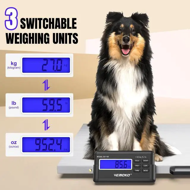 Alt view image 4 of 7 - Precision Livestock Scale,1100lb×0.2lb Accurate Animal Weight Scale | 40.7x20.9 Inch Smooth Stainless Steel Platform with Bonus Non-Slip Mat for Large Dog & Livestock(Silver - Smooth)