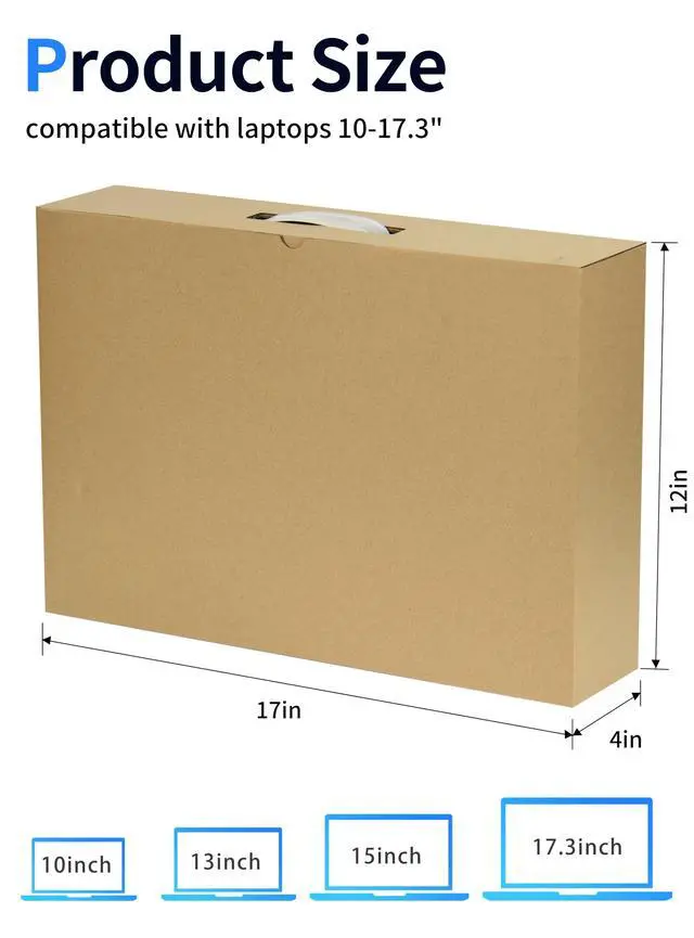 Alt view image 2 of 7 - 5-Pack Laptop Box with Protection Foam, Handmade Laptop Sleevess, Cardboard Laptop Shipping Box, Secure Mailer Box for up to 17.3 Inches Notebook Computer