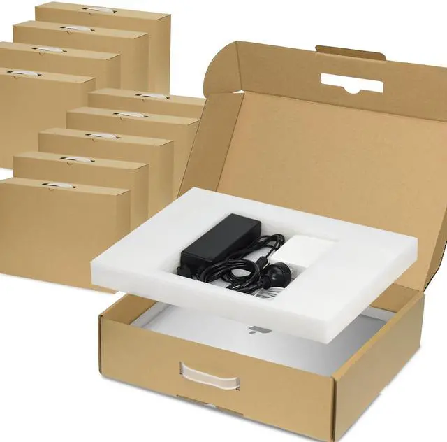 Main image of 10-Pack Laptop Box with Protection Foam, Handmade Laptop Sleevess, Cardboard Laptop Shipping Box, Secure Mailer Box for up to 17.3 Inches Notebook Computer