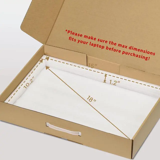 Alt view image 3 of 7 - 5-Pack Laptop Box with Protection Foam, Handmade Laptop Sleevess, Cardboard Laptop Shipping Box, Secure Mailer Box for up to 17.3 Inches Notebook Computer
