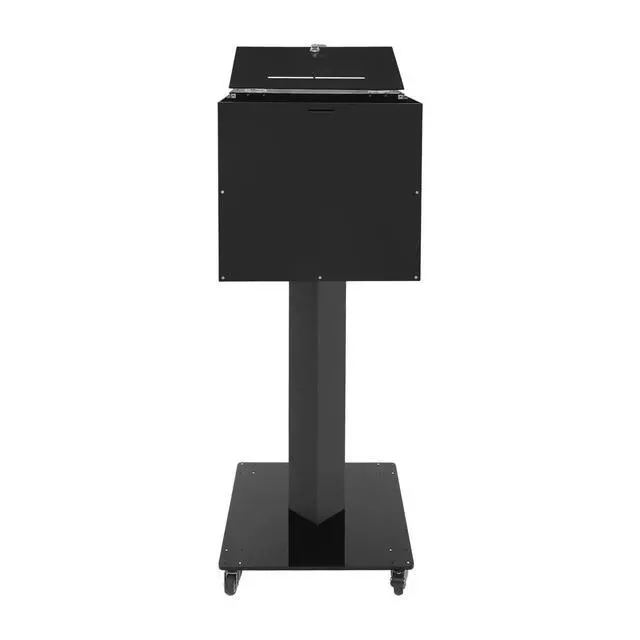 Alt view image 5 of 7 - Suggestion Box with Stand 39" H Donation Boxes Movable Suggestion Box with Bar Slot & 2 Lock Floor Standing Ballot Boxes for Voting, Charity Donation, Election, Church