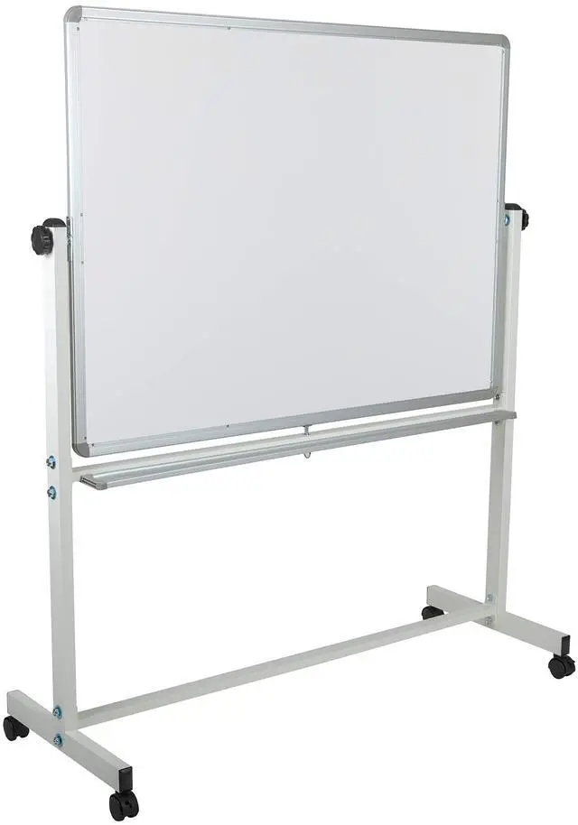 Main image of HERCULES Series 53"W x 62.5"H Double-Sided Mobile White Board with Pen Tray