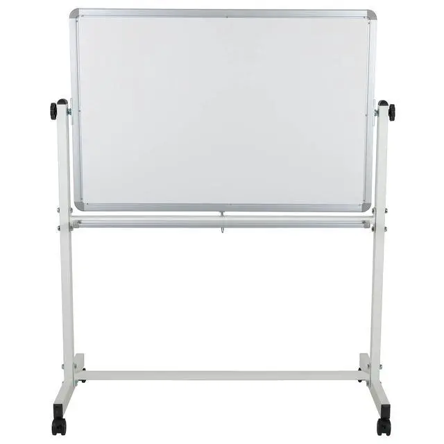 Alt view image 5 of 7 - 45.25" W x 54.75" H Double-Sided Mobile White Board with Pen Tray