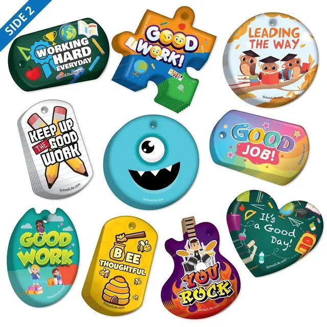 Alt view image 2 of 7 - Brag Tags to Support, Build, & Recognize Positive Student Behavior in School Classrooms Value Pack: 500 Tags (50 Tags for Each Shape)