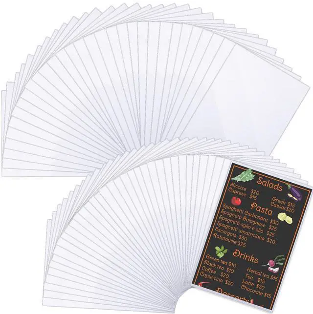 Main image of 200 Pcs 8.5" x 14" Clear Plastic Menu Sleeves Covers Legal Size for Restaurant Menu Protector, 8.5" x 14" Rigid Print Protectors, Clear Hard Plastic Protective Sleeves Covers