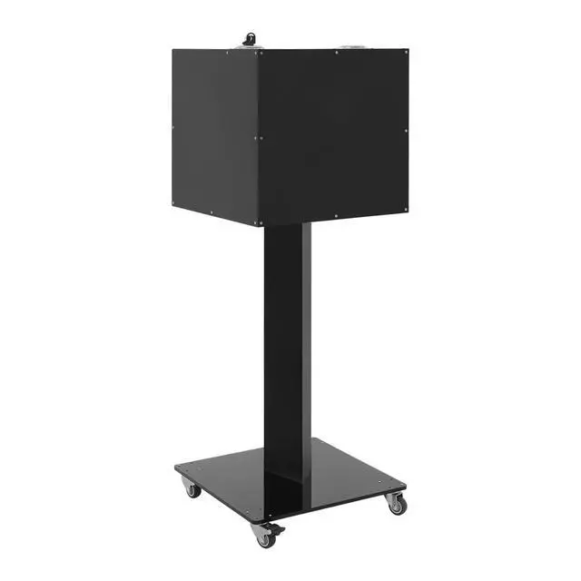 Alt view image 3 of 7 - Acrylic Raffle Ticket Box with Stand, Suggestion Donation Box Ballot Boxes with Lock and Key & Wheels for Office Charity Church Collection (Black-Bar Hole)