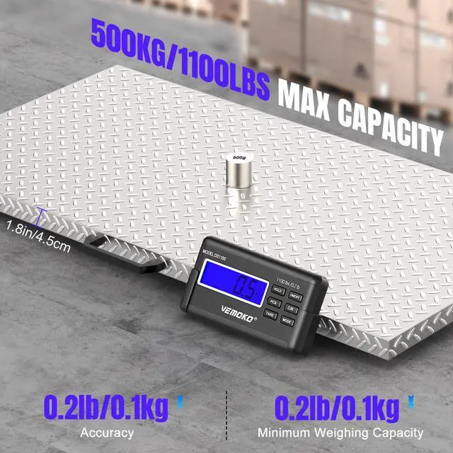 Alt view image 2 of 7 - Precision Large Dog Scale 1100x0.2LB Large Breed Animal Weight Scale | Livestock Scale Non-Slip Stainless Steel Platform for Animal 40.7x20.9 Inch (Non-Slip Platform)